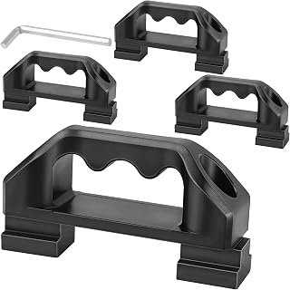 Aluminum Truck Bed Tie Down Anchors for Toyota Tacoma 2005-2026 & Tundra 2022-2026 Factory Deck Rail System, Heavy Duty D Ring Cargo Cleats Mounts with T Slot Nuts, Pickup Bed Rail Accessories