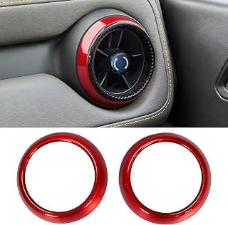 for Chevrolet Colorado 2024 2025 Interior Accessories Dashboard Decor Center Consoles Air Outlet Vent Cover ABS Frame Ring Trim Cover (Red, Air Vent Cover)
