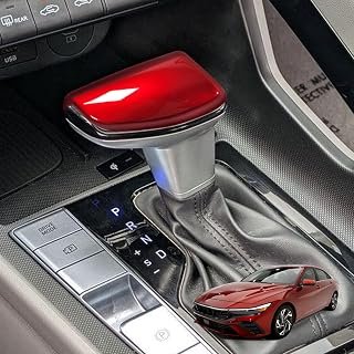 Shift Gear Cover Compatible with Hyundai Elantra 2021-2026 / Santa Cruz 2021-2024 – ABS Auto Gear Stick Protector Accessories (Red)