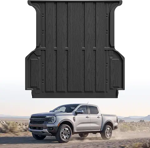 3W Truck Bed Mat for Ford Ranger 2024-2026 5FT, 59.6" Bed, TPE Custom Fit