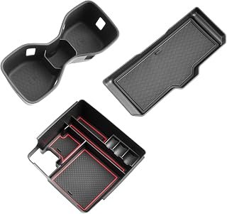 3 Pcs for 2025 2026 Nissan Frontier Center Console Organizer for 2022-2025 2026 Nissan Frontier Accessories (S/SV/Pro-X/Pro-4X/SL) Middle Console Tray & Cup Holder Space Expand Storage Box