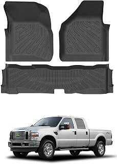F250 Floor Mats - Car Mats for Ford F250/F350/F450 2008-2010 Crew Cab, All Weather Floor Mat for F350/F450 Accessories, Heavy Duty Rubber Mats, Car Accessories