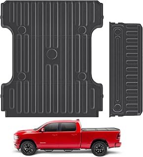Truck Bed Mat & Tailgate Mat for 2002-2018 Dodge Ram 1500 & 2500/3500 2002-2026 & 1500 Classic 2019-2024 (6.4 FT/76.8 inches) TPE Heavy Duty Cargo Mat for Dodge Ram Accessories