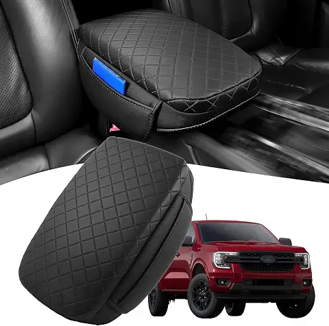 Center Console Cover for Ford Ranger 2024 2025 2026 PU Leather