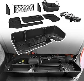 VaultsOnWheels Under Seat Storage Box Fit for 2019-2026 Chevy Silverado 1500/2500/3500HD (Not for Rear Kicker Subwoofer), Console Organizer Truck Tool Box Detachable Underseat Organizer w/TPE Mats