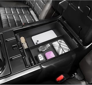 LUWU Titan 2025 Accessories Compatible with Nissan Titan 2020 2021 2022 2023 2024 2025 Center Console Organizer Armrest Console Storage Box Insert Tray ABS Material Black Coin Container Black