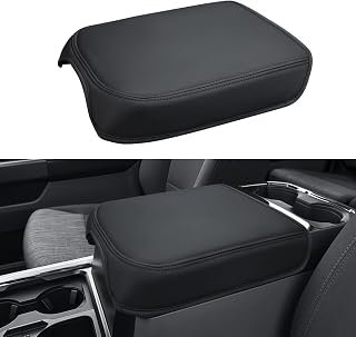 INTGET Center Console Cover for 2026 Ford F250 F350 F450 F550 Super Duty Accessories 2023 2024 2025 XLT Car Interior Armrest Arm Rest Leather Middle Cushion Lid Pad Protector(Fit for Bucket Seat Only)
