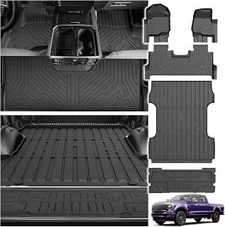Powerty Floor Mats for 2017-2024 2025 2026 Ford F250/F350/F450 Super Duty Crew Cab Truck Bed Mat (6.8FT) Tailgate Liner Protector All Weather Replacement for Ford F250/F350/F450 Accessories