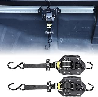Retractable Ratchet Straps Kit Compatible with Nissan Frontier 2009-2017 Pickup Truck Bed Tie-Down Ratcheting Retractable Tie Down Straps Replacement Accessories (2PCS)