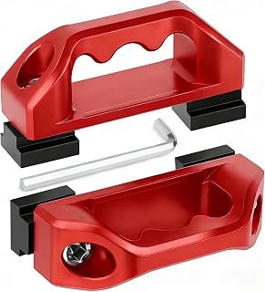 Aluminum Truck Bed Tie Down Anchors, Bed Rail Cleats Fit for Jeep Gladiator Toyota Tacoma Tundra Bed Rail Accessories, Cargo Trailers Hooks Tie Down Anchor Heavy Duty T Slot Nuts (Red, 2PCS)