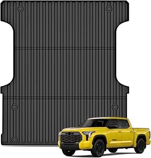 KUST Truck Bed Mat for 2022-2026 Toyota Tundra CrewMax Accessories, 5.5FT Bed Liner All Weather Protection TPE Rubber Raised Edge