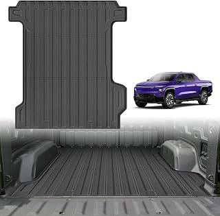 Powerty Truck Bed Mat for 2024-2026 Chevy Chevrolet Silverado/GMC Sierra EV RST 5.9FT Vehicle Bed All Weather Truck Bed Liner TPE Pickup Bed Mat Black
