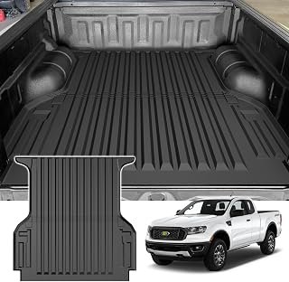 CARTIST Ranger Truck Bed Mat - Bed Liner for Ford Ranger 2019-2023 (Only Fit 5FT), All Weather Truck Bed Liner for Ranger Accessories, Heavy Duty Rubber Mats, Car Accessories