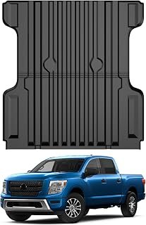 Mixsuper Truck Bed Mat for Nissan Titan 2004-2026, Fit for 5.5 Ft Bed, All Weather Bed Liner TPE Durable Odorless Black