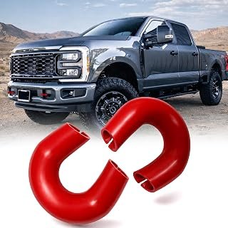 Tow Hook Covers Compatible with 2017 2018 2019 2020 2021 2022 2023 2024 2025 2026 Super Duty F250 F350 F450 Accessories - Upgrade Design, Silicone Rubber, Free Installation (Red)
