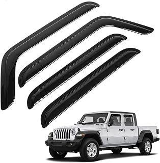 Gladiator Rain Guards - Window Visors for Jeep Gladiator 2020-2025 2026, Out-Channel Side Window Rain Guards for Gladiator Accessories, 4PCS, Black, Car Accessories