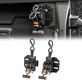 JOYTUTUS 2PCS Retractable Ratchet Straps for 2019-2026 Chevy Silverado GMC Sierra 1500, 2-Pack Heavy Duty 10'x1 Auto Retracting Tie Down Straps, 1,500lb Break Strength, Black