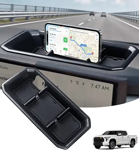 Dashboard Storage Tray Dash Organizer for Toyota Tundra 2022-2026 & Toyota Sequoia 2023-2026, Interior Accessories Center Console Storage Box for 2022-2026 Tundra & 2023-2026 Sequoia, Black