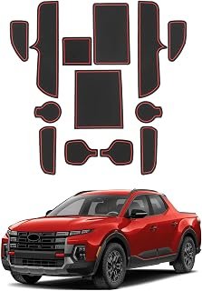 Door Slot Mat for 2022-2026 Hyundai Santa Cruz (SE/SEL/Night/SEL Premium/Limited), 13-PCS Center Console Liner Set Hyundai Santa Cruz Accessories, Cup Holder Mats, Anti-Rattle & Protection