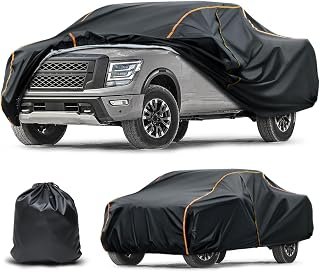 Car Cover Compatible with Nissan Titan,Waterproof All-Weather Protection,Spunlace Cotton PEVA Truck Cover with Zipper Door