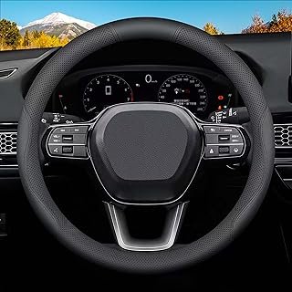 Steering Wheel Cover for GMC Sierra 1500 2500 3500, 14.5″-15″Car Steering Wheel Cover with Non-Slip Breathable (Black)