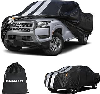 Nissan Frontier Truck Cover Custom Fit 2020-2026 Crew/King Cab Short Bed(5'-6') with Door Zipper, 10 Layers Outdoor Heavy Pickup Truck Cover Waterproof All Weather, Wind Dust Sun Protector.