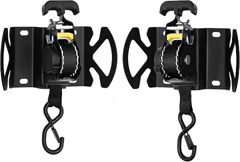 2PCS Rotating Retractable Ratchet Straps Fit for Ford F-150 F-250 F-350 2015–2025 Auto-Retract Tie Down System with Heavy Duty Swivel Ratchet & Boxlink Anchors Truck Bed Straps (OEM Black)