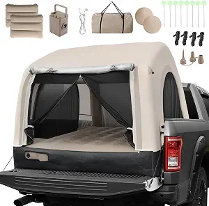 Inflatable pickup tent and mattress