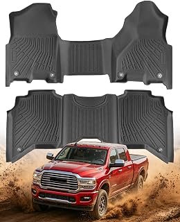 Car Floor Mats for Ram 2500/3500 2019-2026 Crew Cab with Front Bench Seat