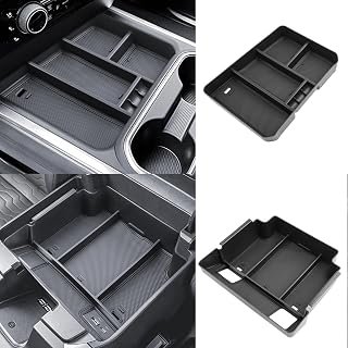Autorder 2PCS Center Console Organizer for 2024-2026 Chevy Silverado 2500HD/3500HD Accessories - Armrest Storage Tray - (Full Console w/Bucket Seats Only)