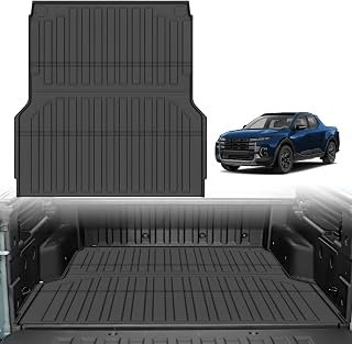 Powerty Truck Bed Mat for Hyundai Santa Cruz 2026 2025 2024 2023 2022 Accessories 4.3FT Vehicle Bed All Weather Truck Bed Liner TPE Pickup Bed Mat Black