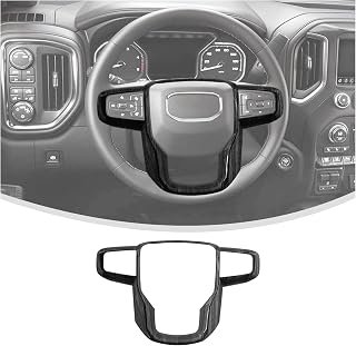 Linskip Steering Wheel Cover Trim Compatible with 2019-2026+ GMC Sierra 1500 & 2020-2026+ GMC Sierra 2500HD 3500HD & 2021-2024 GMC Yukon, Interior Accessories Dark Wood Grain
