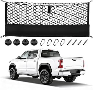 Amiss Truck Bed Cargo Net with Bottom Organizer, Compatible with Toyota Tundra 2007-2024 2025 2026, Portable Storage for Pickup Cargo and Heavy Duty Hook, Exterior Accessories for Car SUV