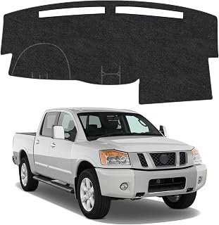 Dash Cover Mat Compatible with Nissan Titan 2004-2012 Non-Slip Dashboard Cover Mat Sunshade UV Rays Protector Interior Accessories(Without Cutout for Navi/Sensor)