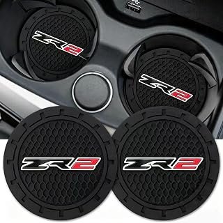 Black Car Coasters for Chevy Silverado Colorado ZR2 Series Non-Slip Car Cup Holder Coasters,Car Interior Accessory for Car Cup Holder 2Pcs 2.75 Inch
