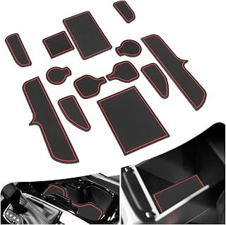 for 2022-2025 2026 Hyundai Santa Cruz Door Pocket Liners Cup Holder Inserts Center Console Mats – 13Pcs Silicone Interior Protection Kit for Santa Cruz (Red)