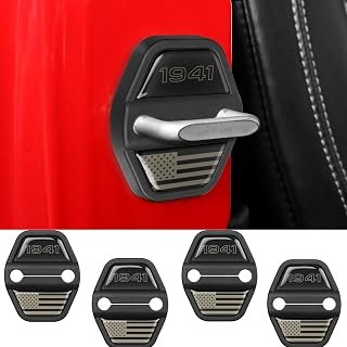 4PCS Door Lock Decoration Cover for 2018-2025 2026 Jeep Wrangler JL JLU 4XE Unlimited Sahara Sports Rubicon 2020-2025 2026 Gladiator JT Accessories Door Latch Guard Cover Black