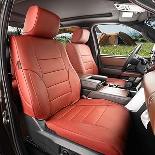 Frontier Car Seat Covers Full Set for 2022-2026 Nissan Frontier Crew Cab PRO-4X/PRO-X/SV/SL Pickup Seat Cushion,Luxury Waterproof Faux Leather Seat Protector Wine Red