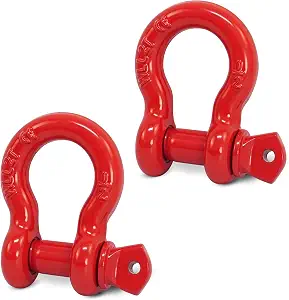 Half-inch red recovery shackles