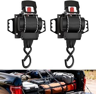 UNONLUX Fit for F150 Retractable Ratchet Straps, Upgraded Heavy Duty 2INCH Tie Down Straps MBS4000LBS 360° Rotation One-Handed Operation Fit for 2015-2026 Ford F150 Accessories & F250 F350 F450 F550