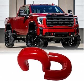 Tow Hook Covers Compatible with 2020 2021 2022 2023 2024 2025 2026 GMC Sierra 2500/3500 HD Accessories - Upgrade Design, Silicone Rubber, Free Installation (Red)