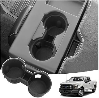 Center Console Cup Holder Insert for 2015-2017 Ford F150 and 2017-2022 Ford F250 F350 F450 F550 Super Duty Accessories Cup Holder Non-Slip Silicone