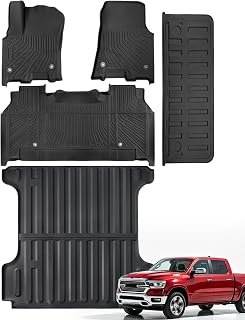 for Dodge Ram 1500 Crew Cab 2025 2026 Floor Mats Truck Bed Mat Tailgate Pad