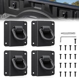 for F150 F250 F350 Tie Down Anchors Compatible with 2015-2026 Ford F-150 F-250 F-350 & Raptor, 4-Pack Truck Bed Mounted Hooks, Heavy Duty Ford Boxlink Cleats for Moving, Freight, Camping & Farm