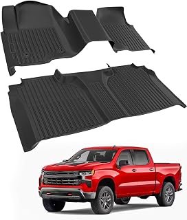 Car Floor Mats for Chevy Silverado& GMC Sierra 1500 Crew Cab 2019-2026