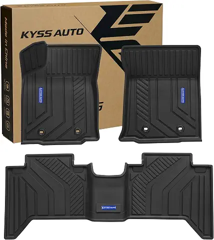 KYSS TPE Floor Mats -Floor All Weather Protector Truck Liners for 2016-2023 Toyota Tacoma Double Cab (Only for Automatic) TPE All Weather Custom Fit Floor Liner Car Mats, Black