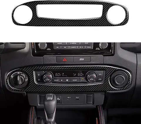 Car Air Conditioner Panel Carbon Fiber Decal Trim Cover Sticker fits for Nissan Frontier 2022 2023 2024 Interior Accessories