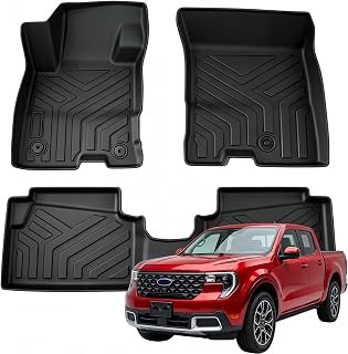 Floor Mats for 2022-2026 Ford Maverick Hybrid（All Weather Heavy Duty Car Floor Liners, Protection Automotive TPE Car Mats, Front & 2nd Row for Maverick Hybrid Accessories-Black）