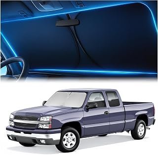 Magnelex Windshield Sun Shade for Chevrolet Silverado/GMC Sierra 1500 2500 3500 2500HD 1999-2006, Foldable Car Window Sunshade, Heat & UV Visor Cover, Reflective Front Shades Accessories