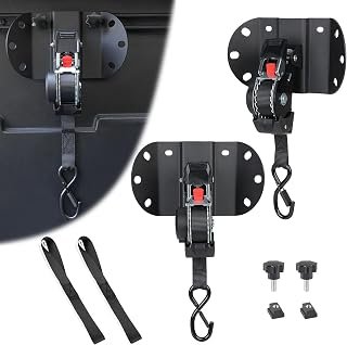 2PCS Retractable Ratchet Straps Compatible with Toyota Tacoma 2005–2026 & Tundra 2008–2026, 360° Rotating Tie Down Straps with Self Retracting Ratchet, Truck Bed Rail Mount